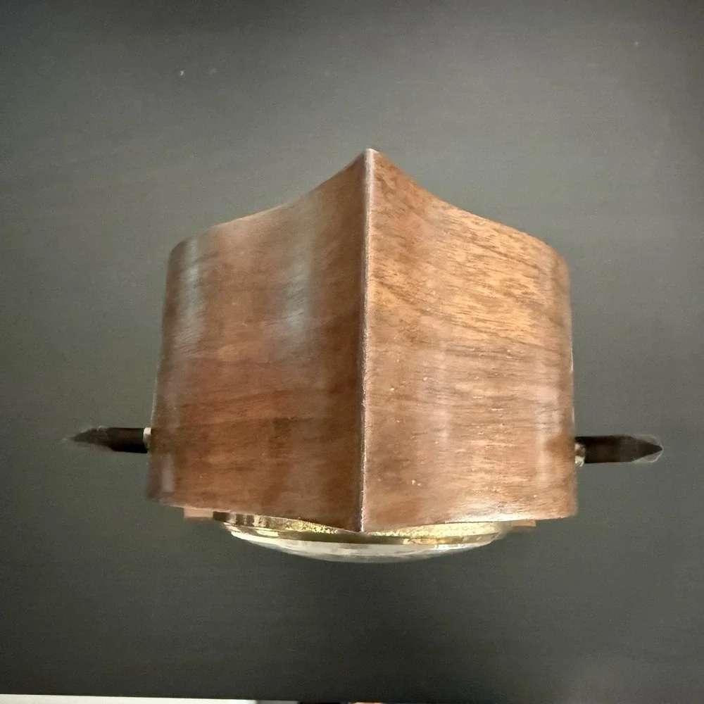 Vintage Mid Century Modern Mantle Clock Hand Crafted‎ Pendulum Unique Lines